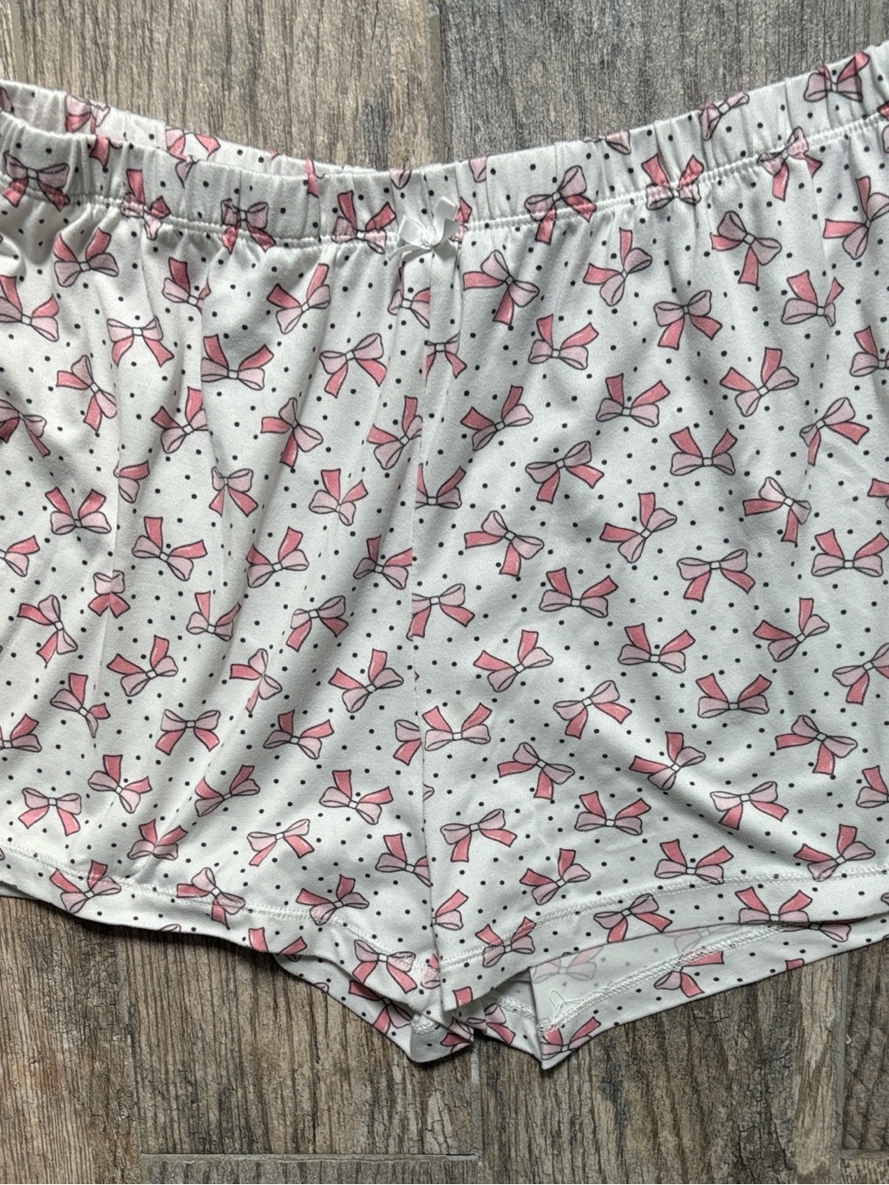 Cynthia Rowley Pink Racerback Tank with White Bow-Print Pajama Shorts & Pants - Picture 3 of 6